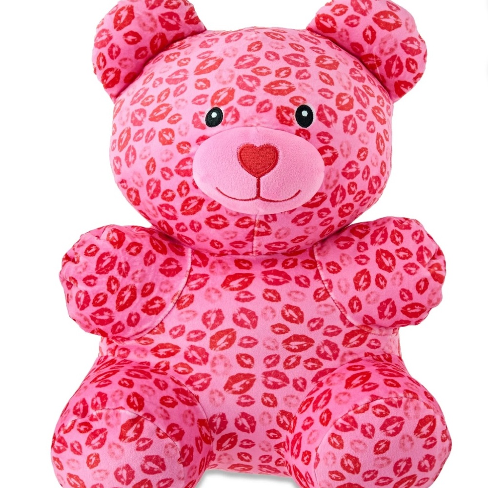 Pink Teddy Bear with kiss Pattern 16.5 inch